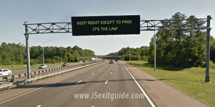 Keep Right Except to Pass | I-5 Exit Guide