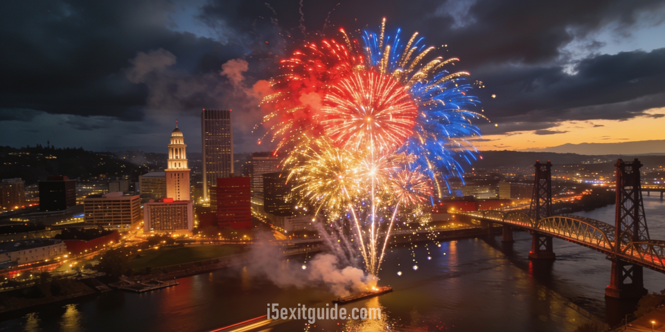 Portland, Oregon fireworks display | I-5 Exit Guide